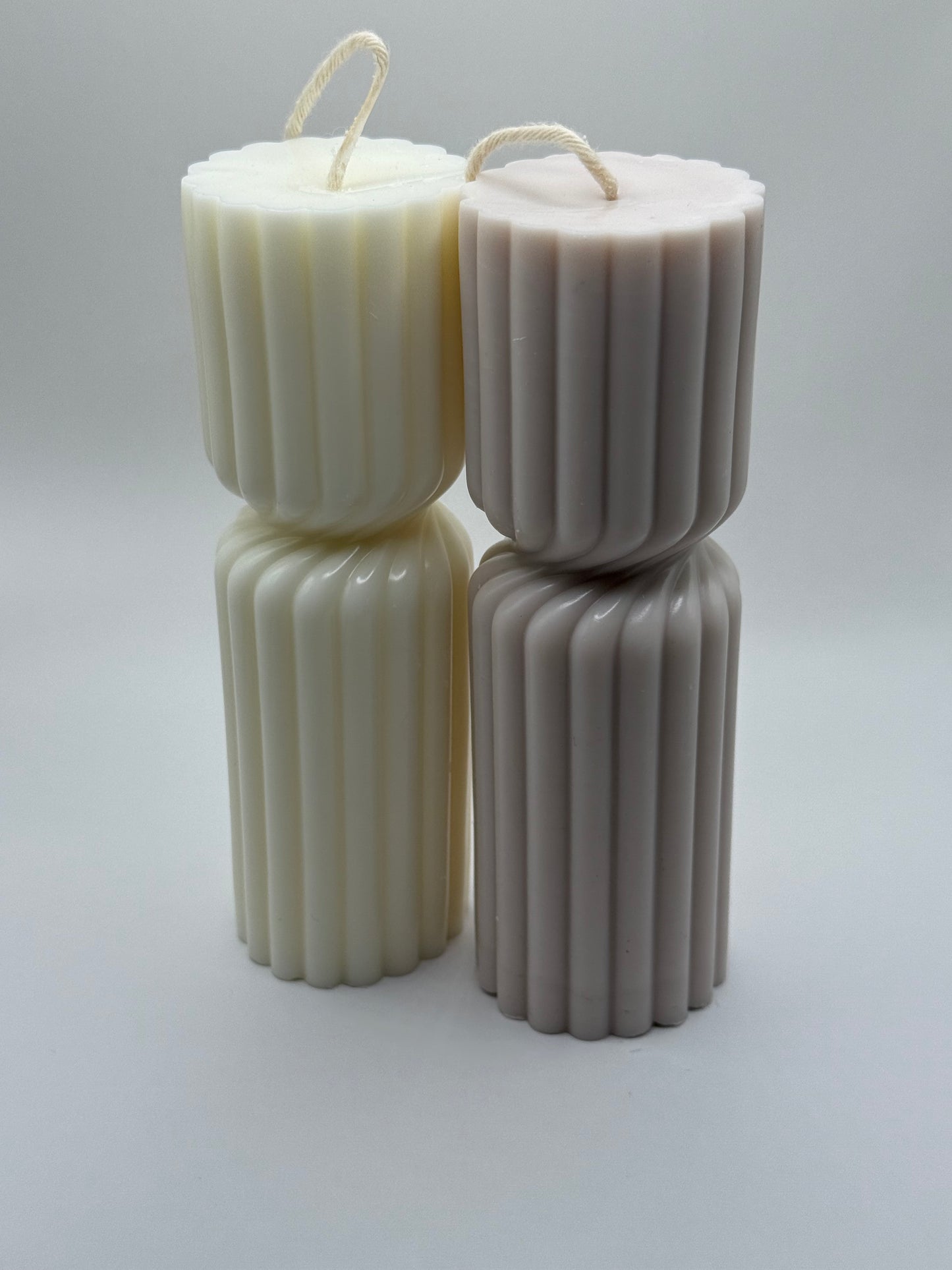 Pinstriped Pillar Candle